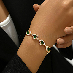 Bracelet chaîne à maillons en forme de goutte d'oxyde de zirconium&nbsp;JY9685-3