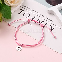 Pulseras trenzadas de cordón de poliéster encerado&nbsp;BJEW-JB05663-05