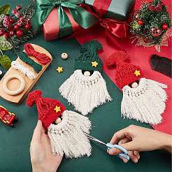 Weihnachts-DIY-Sets für handgefertigte Weihnachtsmann-Anhänger aus gewebter Baumwolle&nbsp;DIY-SC0028-12A