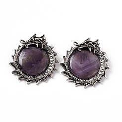 Natürlichen Amethyst Edelsteinanhänger&nbsp;G-G983-01AS-01