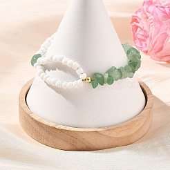 Pulseras de cuentas de piedras preciosas naturales y cuentas de vidrio para mujer&nbsp;BJEW-JB14137