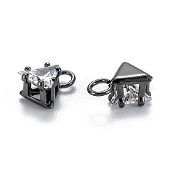 Breloques en laiton zircon cubique clair&nbsp;ZIRC-G170-14B