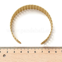 Ausgehöhlte Manschettenarmreifen aus 304 Edelstahl für Damen&nbsp;BJEW-Z096-01G