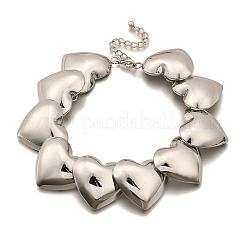 Chokerhalsketten mit 3 Herzgliederkette aus Eisen für Frauen&nbsp;NJEW-V003-02P