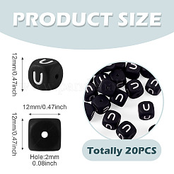 Cuentas de silicona ecológicas de grado alimenticio 20pcs&nbsp;SIL-TADJ0001-04U