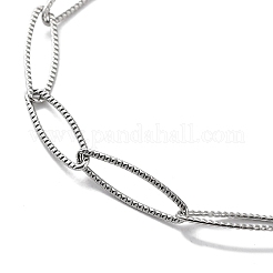 Anlaufgeschützte Halskette aus 304 Edelstahl mit Pferdeaugen-Gliederkette&nbsp;NJEW-D045-07P