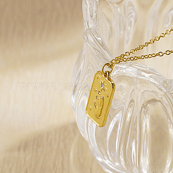 Collana vintage in acciaio inossidabile con ciondolo a forma di stella e luna&nbsp;HG1148-1