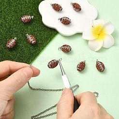 10 Stück handgefertigte Strass-Anhänger aus Polymer-Ton&nbsp;CLAY-CJ0002-08