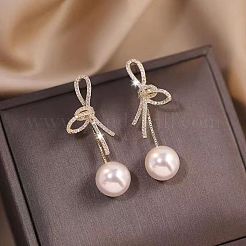 Bowknot Zinklegierung Kristall Strass baumeln Ohrstecker&nbsp;FS-WGBBCF3-01