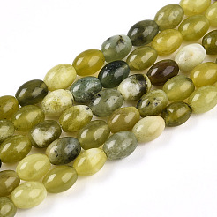 Cuentas de jade Xiuyan naturales hebras&nbsp;G-N346-02B-11