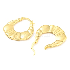 Orecchini a cerchio in ottone placcato a forma di croissant&nbsp;EJEW-A028-01G