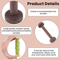 10 Stück 2 Farben Holz Nähstickgarnspule&nbsp;WOOD-SC0002-35