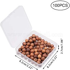Perles de bois naturel non teintes de jujube non teintes&nbsp;WOOD-PH0008-29
