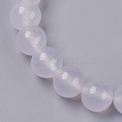 Pulsera de jade natural con abalorios elásticas&nbsp;BJEW-P213-M-8mm