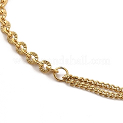 Bracelet à chaîne ovale et gourmette en acier inoxydable 304 avec placage ionique (IP) pour femme&nbsp;BJEW-G667-13G