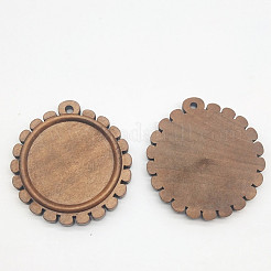 Pendentif cabochon en bois&nbsp;WOOD-WH0034-89D