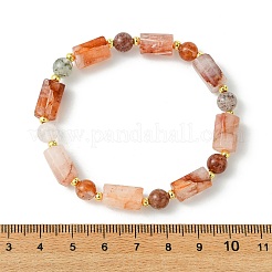 Pulseras de cuentas de cuarzo ferruginoso natural y cuarzo super siete&nbsp;BJEW-JB13925
