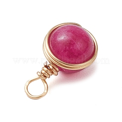 5 pendentif en fil de cuivre enveloppé de jade malaisien naturel teinté&nbsp;PALLOY-JF03333