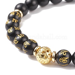 Bracelet de perles om mani padme hum mala&nbsp;BJEW-JB08505