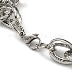 Anlaufgeschützte 201 Edelstahl-Armbänder mit ovalen Gliedern&nbsp;STAS-Z056-19P
