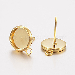 Boucles d'oreilles à tige en acier inoxydable 304&nbsp;LS-STAS-F162-43G