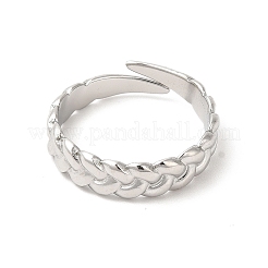 Bague ouverte en acier inoxydable 304 anti-ternissement en forme de corde torsadée pour femme&nbsp;RJEW-E063-31P