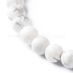 Set di bracciali elastici con perline rotonde di howlite naturale&nbsp;BJEW-JB06980-01