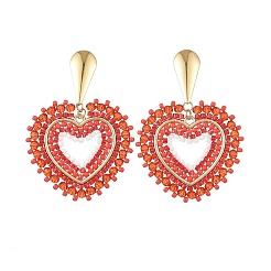 Perle de verre perles dangle boucles d'oreilles&nbsp;EJEW-MZ00768-02