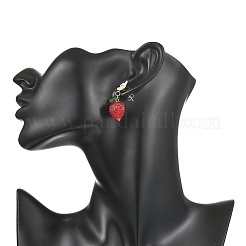 Boucles d'oreilles pendantes artisanales en verre filé et acrylique&nbsp;EJEW-JE07216