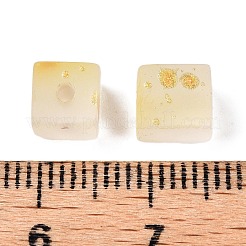 Perlas de vidrio esmerilado con polvo de brillo dorado&nbsp;DGLA-NH001-6mm-01A