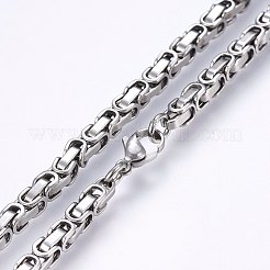 Collane a catena bizantina in acciaio inossidabile 201 anti-ossidazione&nbsp;NJEW-F222-06P-A