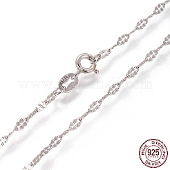 Collane a catena in argento sterling con 925 maglia rodiata anti-ossidazione&nbsp;STER-L059-16P