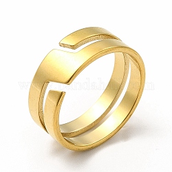 Placcatura ionica (ip) 304 anello per polsino in acciaio inossidabile da donna, vero placcato oro 18k, misura degli stati uniti 6 1/4 (16.7mm)