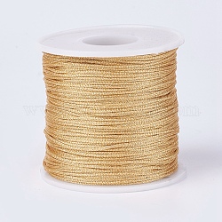 Polyester Metallic Thread, Yellow, 1mm, about 100m/roll(109.36yards/roll)