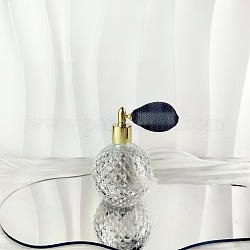 Flacons pulvérisateurs de parfum en verre rond avec airbags, atomiseur de brume fine de voyage, bouteille rechargeable, clair, 6.7x10.6 cm, capacité: 100 ml (3.38 oz liq.)
