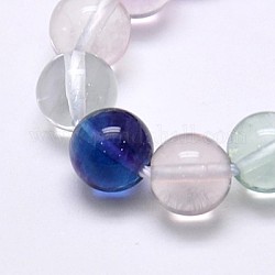 Natural Fluorite Beads Strands, Grade AA, Round, 8mm, Hole: 1mm