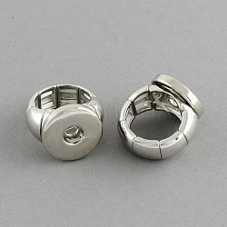 Adjustable Alloy Ring Making, with Brass Ring Bases, Platinum, 18mm, fit snap button in 5~6mm knob