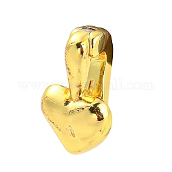 Rack Plating Brass Twister Clasps, Long-Lasting Plated, Cadmium Free & Lead Free, Heart, Real 18K Gold Plated, 10x6x5.5mm