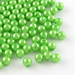 Imitated Pearl Acrylic Beads, Round, Lawn Green, 20mm, Hole: 2mm, about 120pcs/500g
