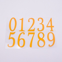 Wasserfeste Vinyl-Plastikaufkleber, Zahl 0~9, golden, 16.5x24 cm, Aufkleber: 75x27~38mm