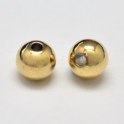 Rack Plating and Vacuum Plating Brass Round Spacer Beads, Golden, 6mm, Hole: 1.5mm