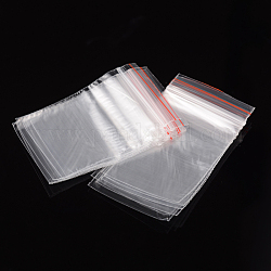 Sacs en plastique à fermeture éclair, petits sacs de rangement pour bijoux refermables, joint haut, rectangle, clair, 6x4 cm, épaisseur unilatérale : 0.9 mil (0.023 mm)