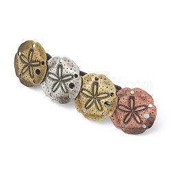 Punk Vintage Hair Accessories, Tibetan Style Alloy Hair Barrette, Starfish, Mixed Color, 94x28x15mm