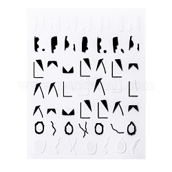 Nagelkunst Aufkleber Abziehbilder, mit selbstklebend, für Nagelspitzen Dekorationen, Schwarz, 13x9 cm
