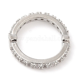 Struttura in ottone con micro pavé di perline di zirconi cubici,  cadmio& piombo libero, anello, platino, 14x2.5mm, Foro: 1 mm