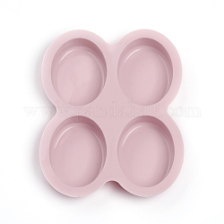 Food Grade Silicone Molds, Fondant Molds, For DIY Cake Decoration, Chocolate, Candy, UV Resin & Epoxy Resin Jewelry Making, Oval, Pink, 182x148x23.5mm, Oval: 76x57.5mm