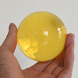 Decoraciones de cristal, bola de cristal, redondo, amarillo, 30mm