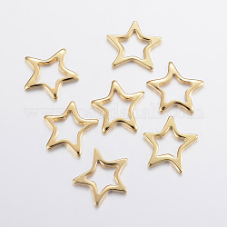 304 Stainless Steel Linking Rings, Star, Golden, 16x17x2mm, Hole: 8x9mm