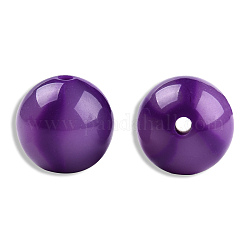 Perles de résine opaques, ronde, violet, 16mm, Trou: 3mm