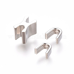 Clothing Accessories, Brass Zipper Repair Down Zipper Stopper and Plug, Platinum, 6.5x4x4.5mm, 4x4.5x2.5mm